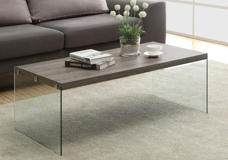 Coffee Table Rectangular For Living Room Clear Tempered Glass - Furniture Home Direct