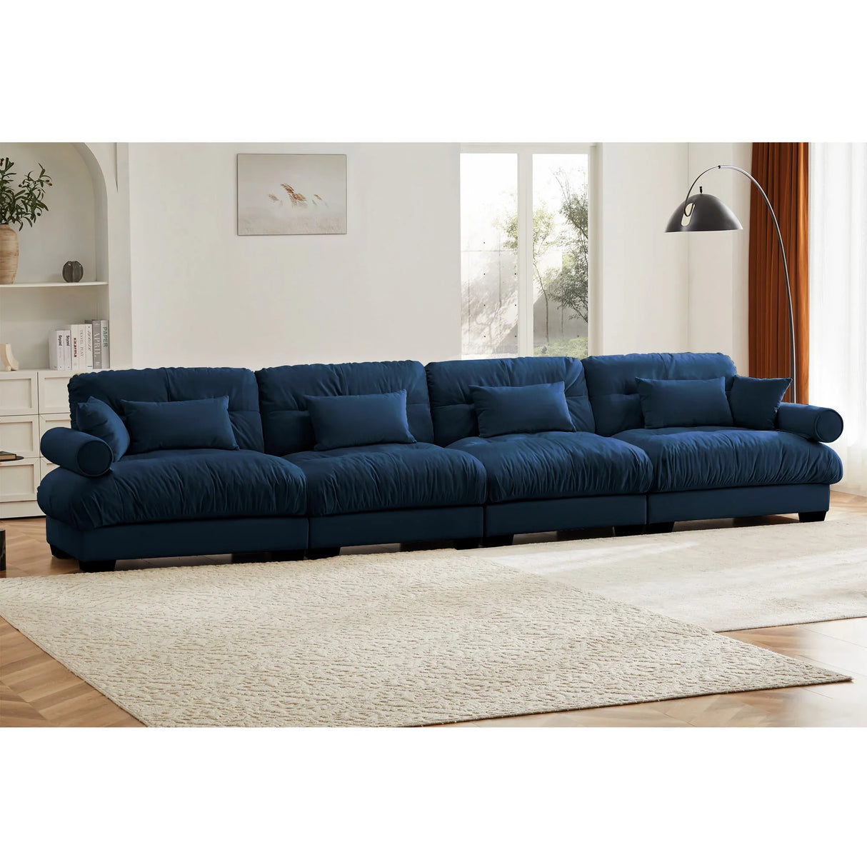 Super Comfort Oversized Modular Velvet Sectional Sofa, Deep Seat Convertible L Shaped Couch - Furniture Home Direct