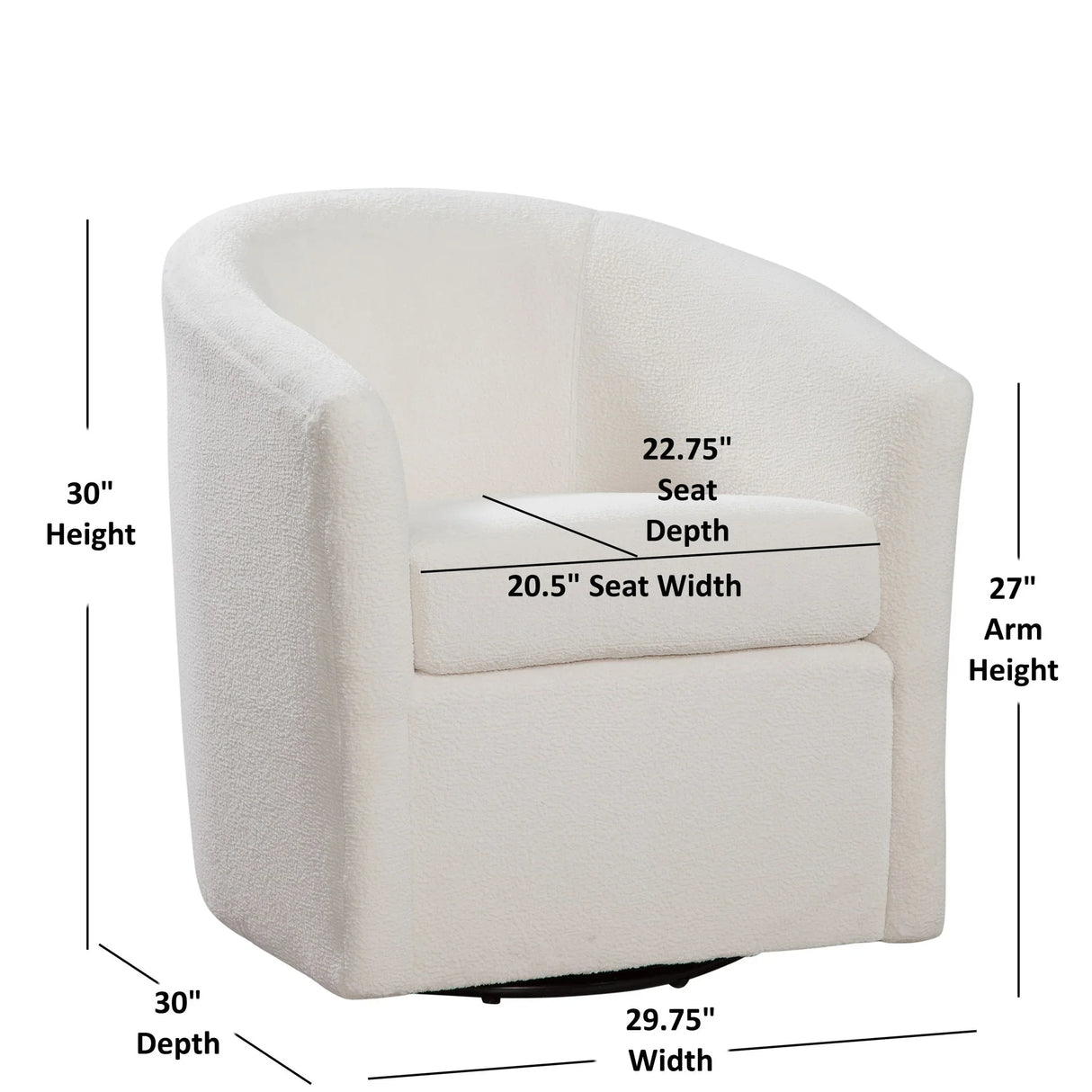 Oaklynn - Barrel Style Swivel Accent Chair - Furniture Home Direct