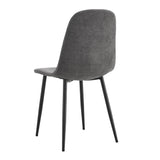 Modern Medieval Style Cushioned Side Chairs Set With Black Metal Legs For Kitchens - Furniture Home Direct