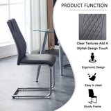 Dining Chairs Modern Faux Leather With Chrome Legs Gray - Furniture Home Direct