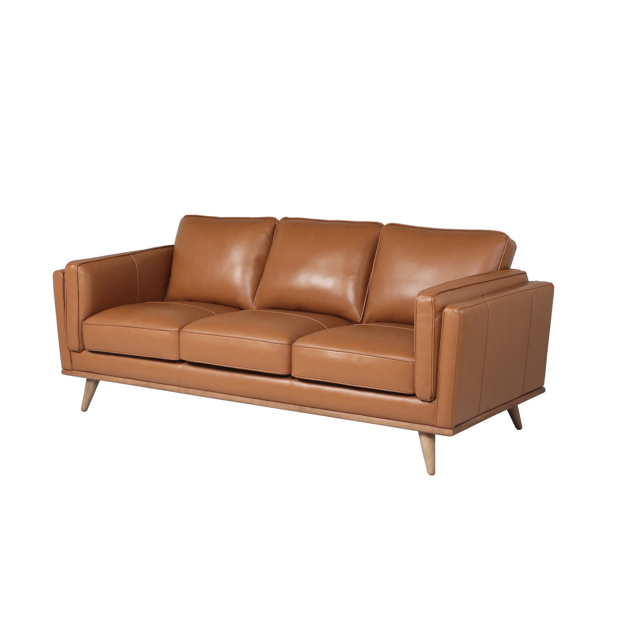 Modern Leather Sofa - Caramel - Furniture Home Direct