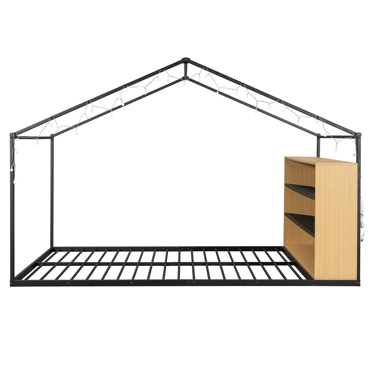 Bed House Frame With Shelves And Lights - Furniture Home Direct