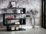 Buck II - Clear Glass, Chrome High Gloss Writing Desk With Shelf - Furniture Home Direct