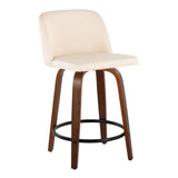 Toriano - Mid Century Modern, Fixed Height Counter Stool & Swivel And Round Footrest (Set of 2) - Furniture Home Direct