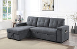 Toby - Woven Fabric Reversible Sleeper Sectional Sofa With Storage Chaise Cup Holder Charging Ports And Pockets - Furniture Home Direct