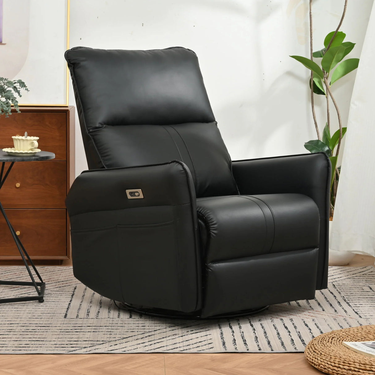 270° Power Swivel Rocker Glider Recliner Chair With USB Ports - Furniture Home Direct
