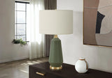 Lighting, Table Lamp, Green Ceramic, Contemporary - Green - Furniture Home Direct