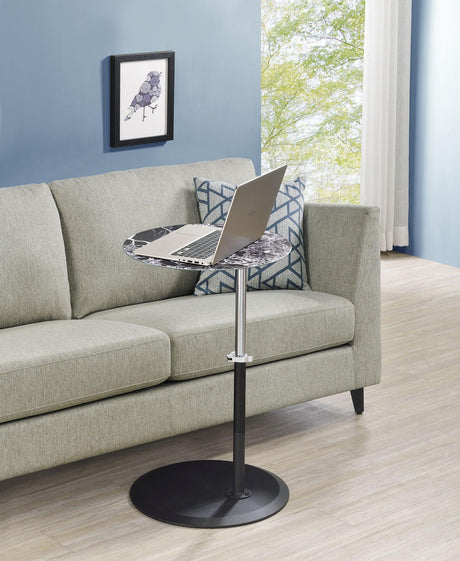 Orbit - 15.5" End Table With Height Adjustable Marble Textured Top - Furniture Home Direct