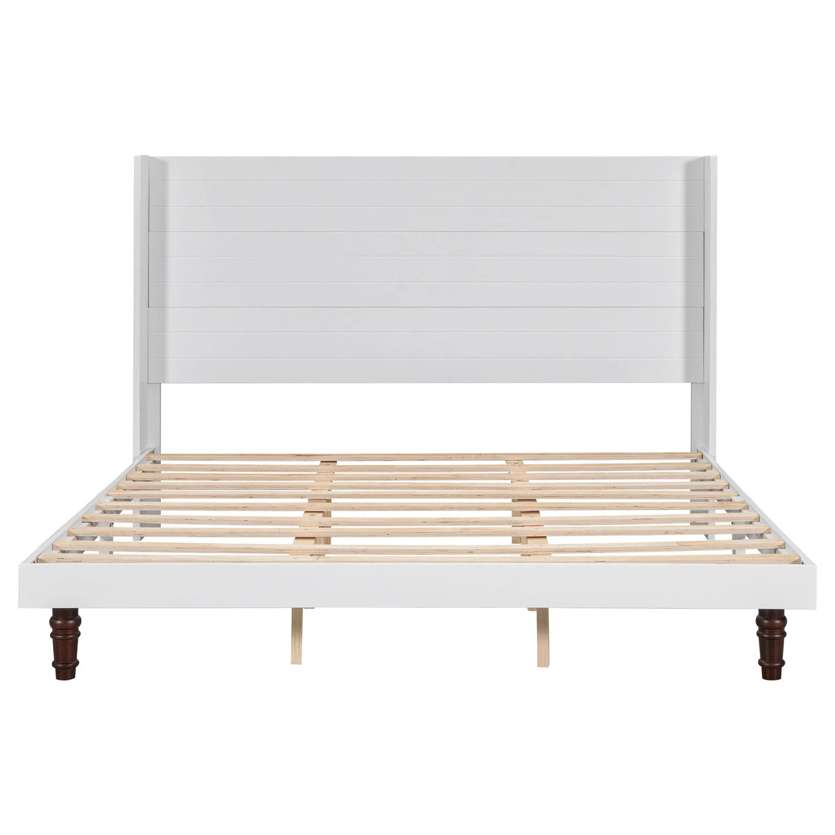 King Size, Stylish High Headboard Bed, High Quality - White - Furniture Home Direct