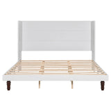 King Size, Stylish High Headboard Bed, High Quality - White - Furniture Home Direct