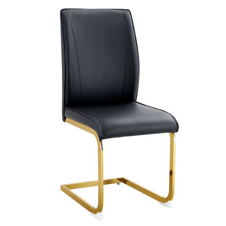Luxurious And Minimalist Chair Covers, 2 High Elasticity Dining Chairs Arched Legs - Black / Gold - Furniture Home Direct
