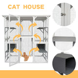 Xpt018 Cat Cage Box Lovely House Cute Pet Play Speace Wooden Medium - White - Furniture Home Direct