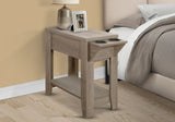 Accent Side Table, Storage, Lamp, Transitional Space-Saving Design - Furniture Home Direct