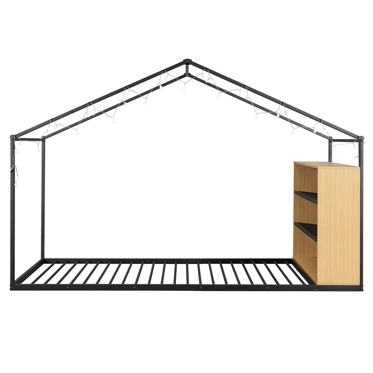 Bed House Frame With Shelves And Lights - Furniture Home Direct