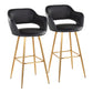 Margarite - Contemporary Fixed Height Barstool With Footrest (Set of 2) With Square - Furniture Home Direct