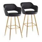 Margarite - Contemporary Fixed Height Barstool With Footrest (Set of 2) With Square - Furniture Home Direct