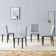 Dining Chairs Set Four Light Linen Upholstered Gray - Furniture Home Direct