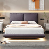 Upholstered Platform Bed With Sensor Light And 2 Large Backrests, With 2 Sets Of USB Port And Socket On Each Rear Bed Leg - Furniture Home Direct
