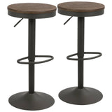 Dakota - Industrial Adjustable Barstool (Set of 2) - Furniture Home Direct