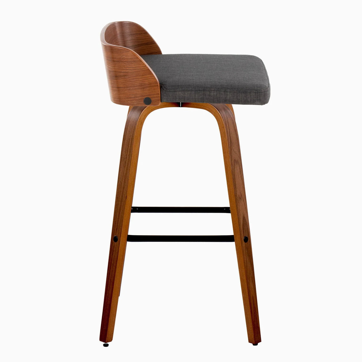 Maya - Mid Century Modern Fixed Height Barstool With Swivel And Square Footrest (Set of 2) - Furniture Home Direct
