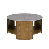 Keegan - Round Coffee Table With Shelf - Oak - Furniture Home Direct