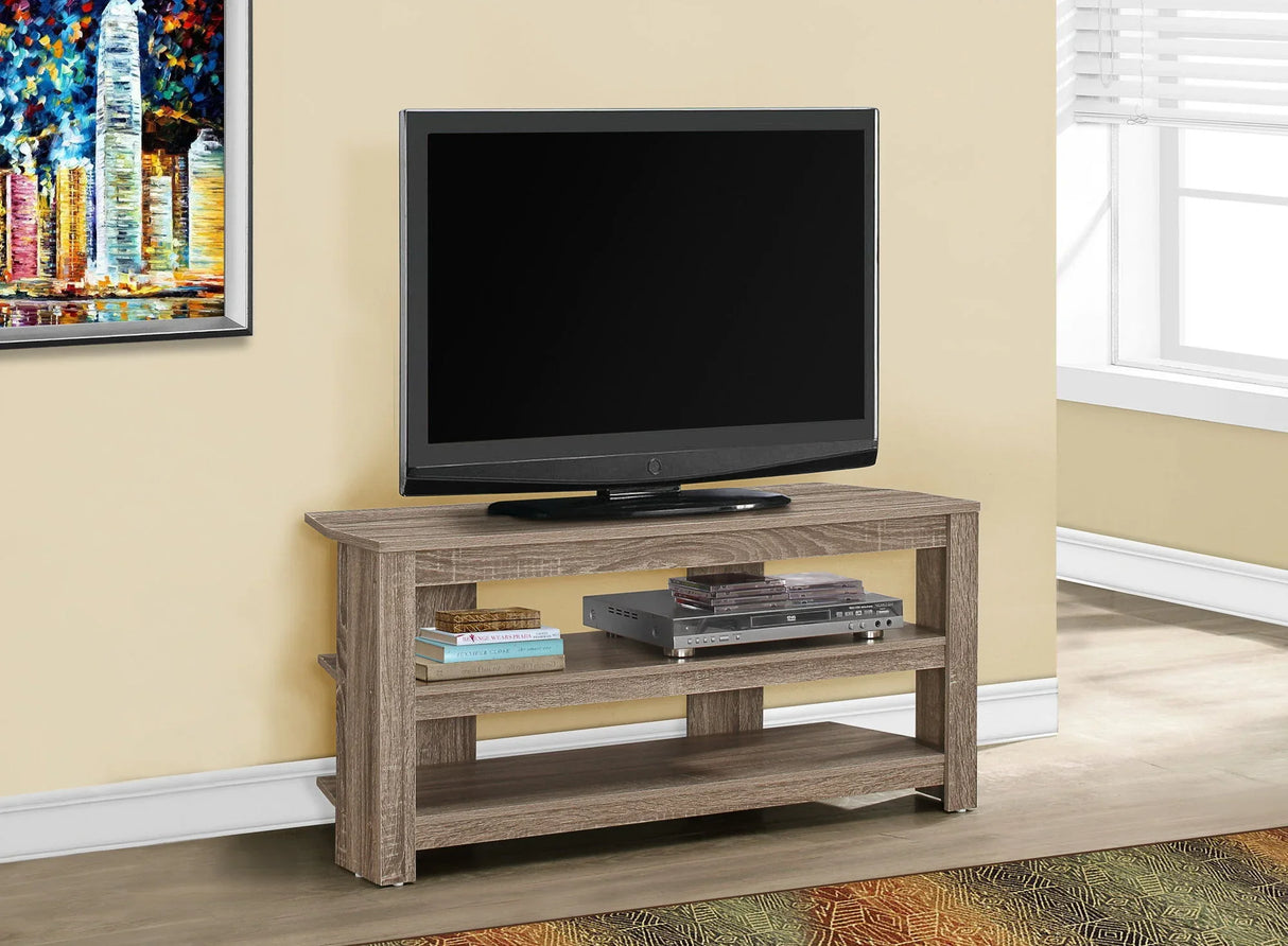TV Stand, Console, Media Entertainment Center, 3 Storage Shelves - Furniture Home Direct