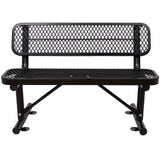 6' Outdoor Steel Bench With Backrest - Furniture Home Direct