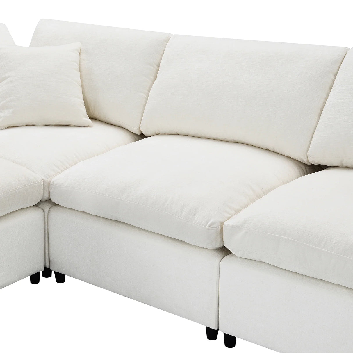 Modular Sectional Sofa With L Shaped Spacious Layout Beige - Furniture Home Direct