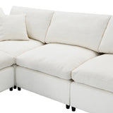 Modular Sectional Sofa With L Shaped Spacious Layout Beige - Furniture Home Direct
