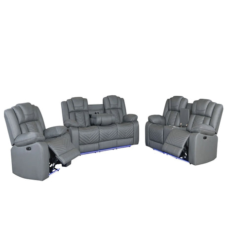 Raize - Power Living Room Set With Storage Console And Cup Holders - Furniture Home Direct
