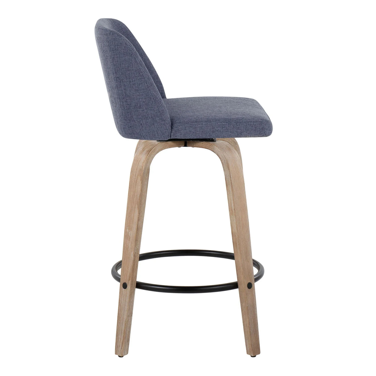 Toriano - Contemporary Fixed-Height Counter Stool & Swivel With Round Footrest (Set of 2) - Furniture Home Direct