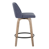Toriano - Contemporary Fixed-Height Counter Stool & Swivel With Round Footrest (Set of 2) - Furniture Home Direct