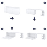Modern Cabinet Bed With Desk and Storage - Queen Size - Furniture Home Direct