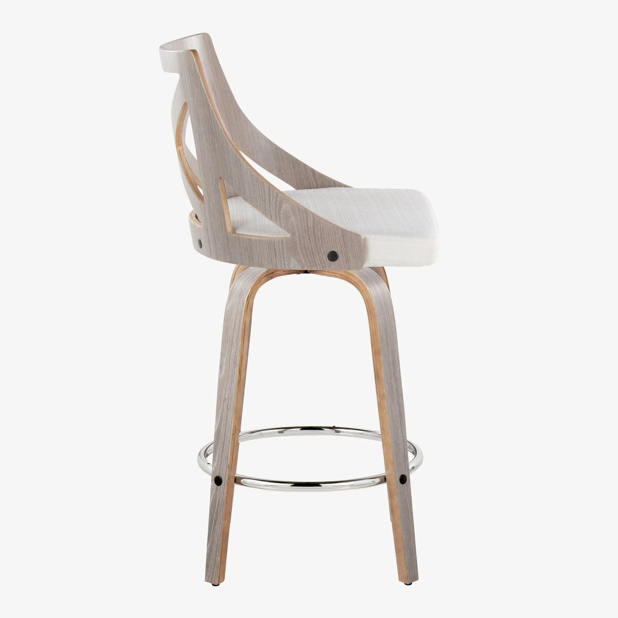 Charlotte - Farmhouse Fixed Height Counter Stool With Round Footrest (Set of 2) - Furniture Home Direct