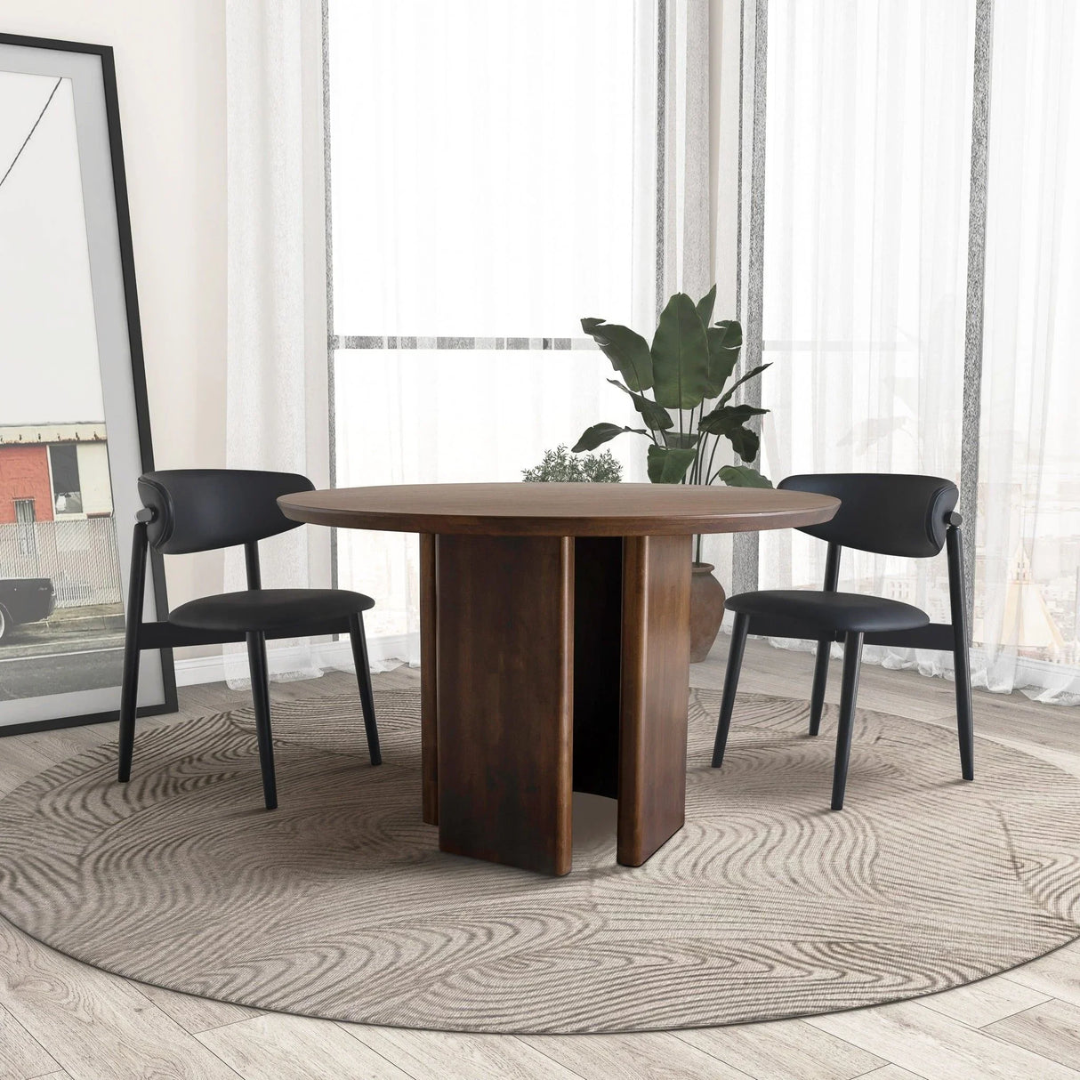 Alden - Round Dining Table - Walnut - Furniture Home Direct