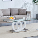 Contemporary Style Glass Top Coffee Table - Furniture Home Direct