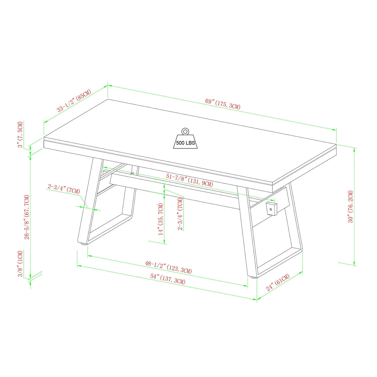 Modern Industrial Large Dining Table - Furniture Home Direct