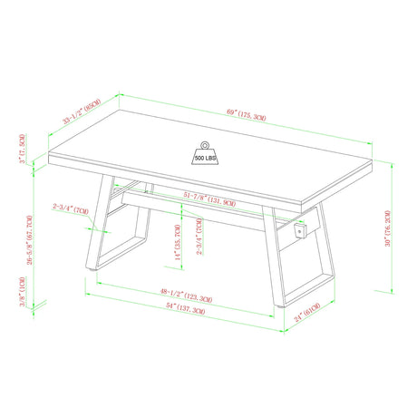 Modern Industrial Large Dining Table - Furniture Home Direct