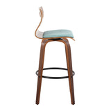 Folia - Mid Century Modern Fixed Height Barstool With Swivel With Round Footrest (Set of 2) - Furniture Home Direct