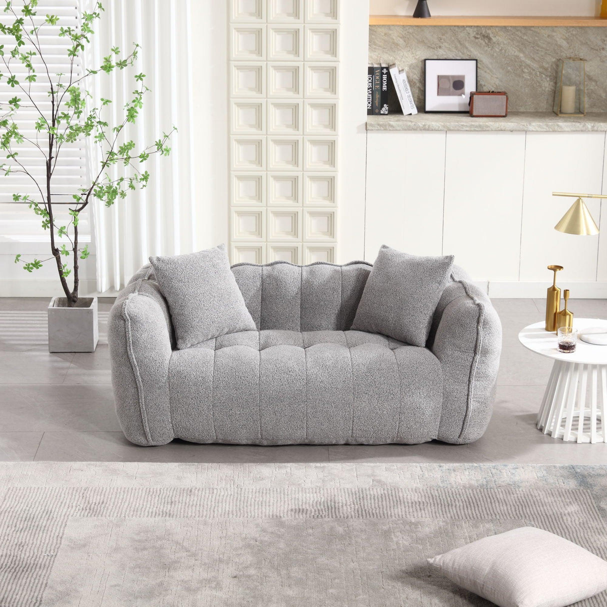Cozy Beanbag Chair With High Resilience Foam Core For 2 - Furniture Home Direct