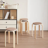 Stackable Round Backless Stools (Set of 4) - Furniture Home Direct