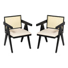 Chandigarh Farmhouse Style Cane Upholstered Dining Chairs (Set of 2)