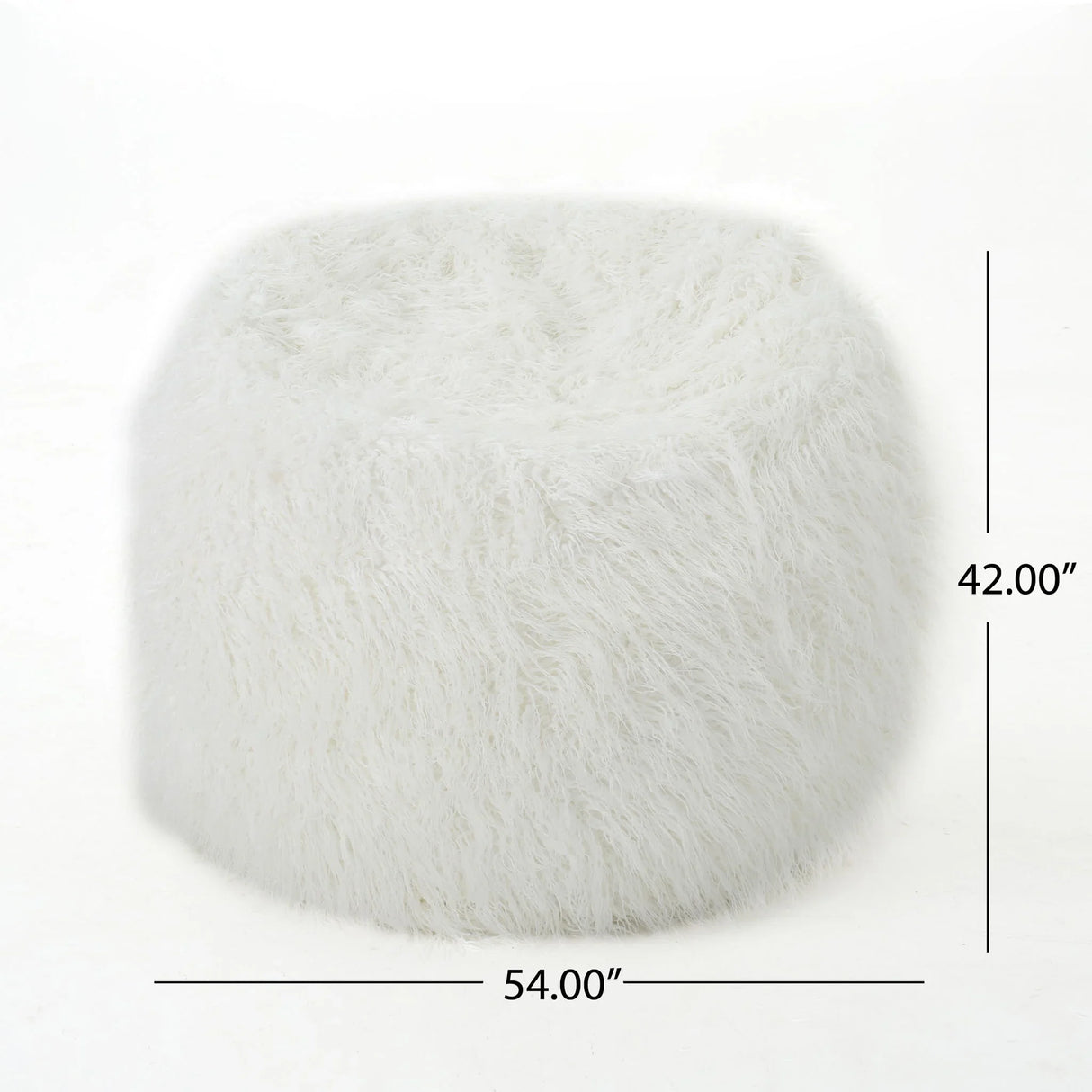 Mahin - Rounded 5 Foot Bean Bag Cozy Modern Design - White - Furniture Home Direct