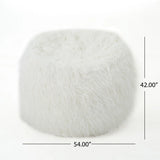 Mahin - Rounded 5 Foot Bean Bag Cozy Modern Design - White - Furniture Home Direct