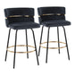 Cinch - Contemporary Fixed Height Counter Stool With Swivel & Round Footrest (Set of 2) - Furniture Home Direct