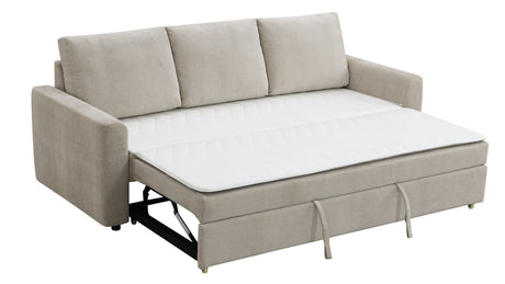 Leira - Linen Pull Out Sleeper Sofa - Beige - Furniture Home Direct