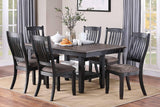 Dining Set Transitional Table With Shelf 6 Chairs Coffee - Furniture Home Direct