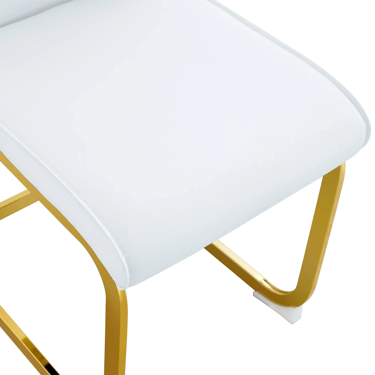 Dining Chairs Gold Frame Upholstered Set of 4 White - Furniture Home Direct
