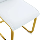 Dining Chairs Gold Frame Upholstered Set of 4 White - Furniture Home Direct
